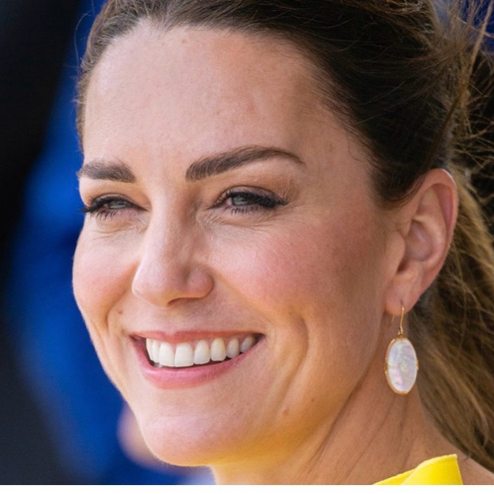 Sezane Celeste Kate Middleton Oval Drop Earrings